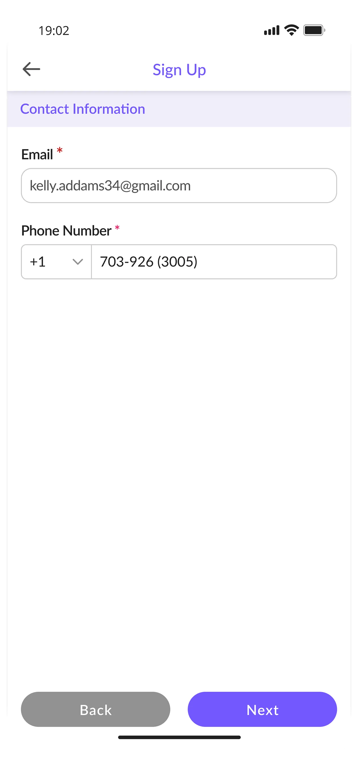 GenomeX sign up screen 2