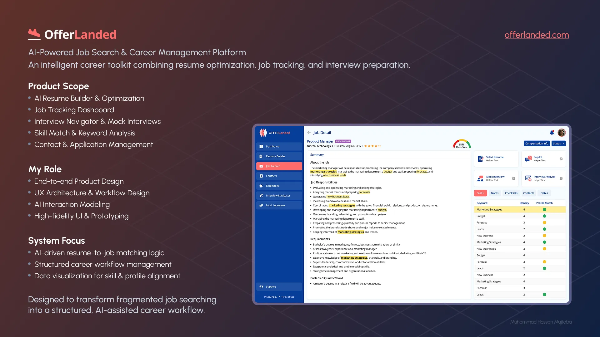 OfferLanded job search platform preview